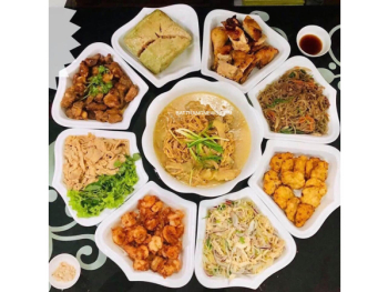 Bộ đĩa cánh hoa mặt trời men trắng trơn 10 người ăn